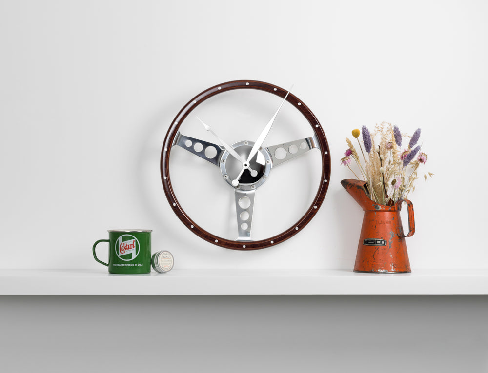 E-type Jaguar wheel clock for Donna.