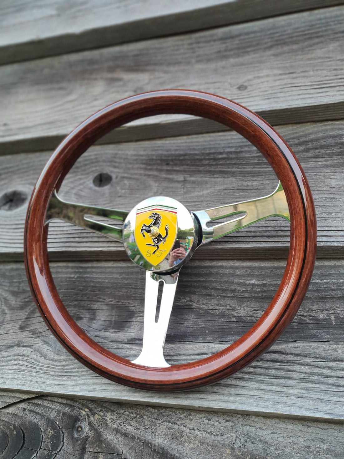 Ferrari Steering wheel clock produced with solid rim with black stripe